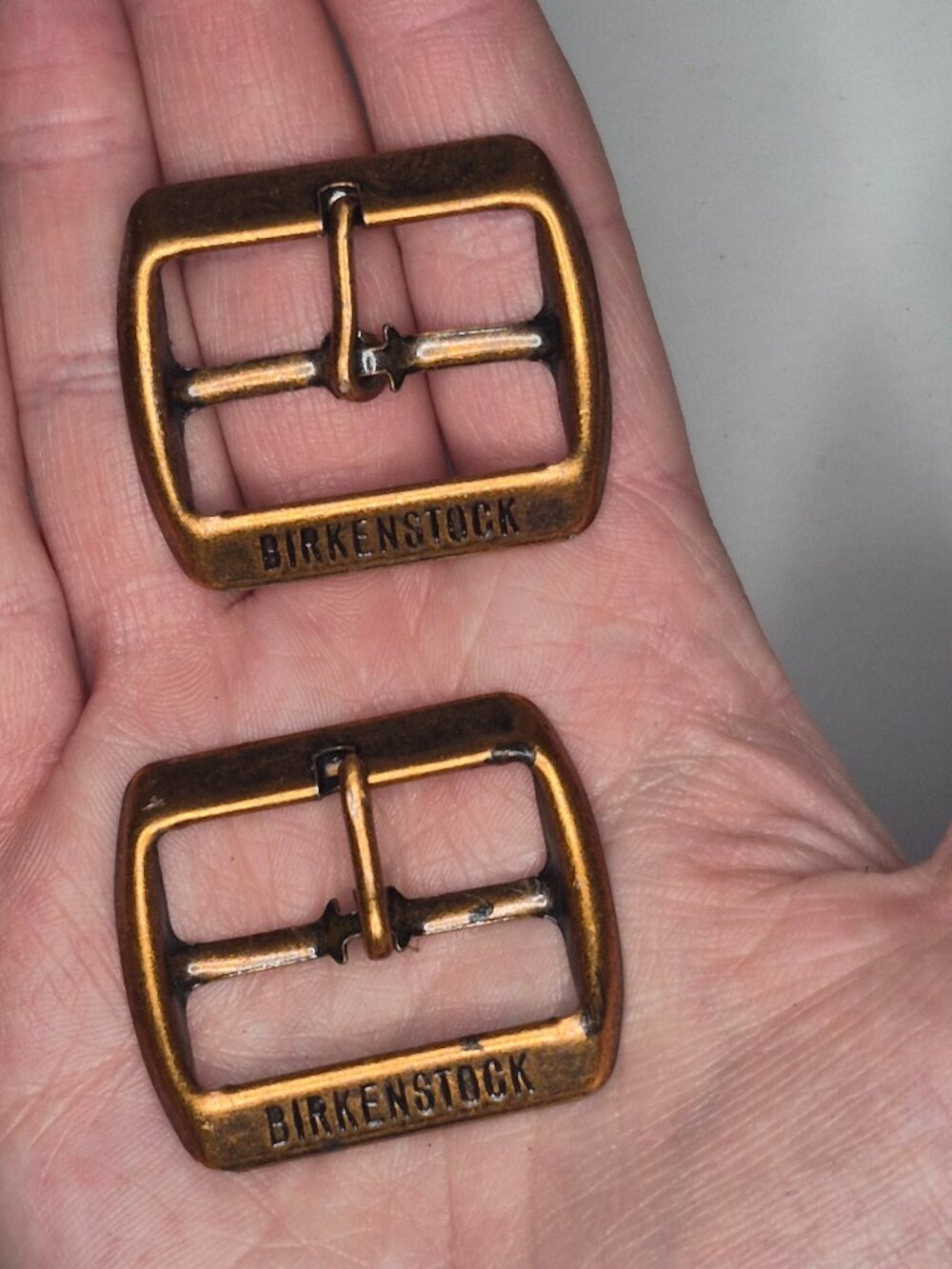 Birkenstock 1 1/4 in Antique Bronze Buckles Pair Rustic Shoe Repair